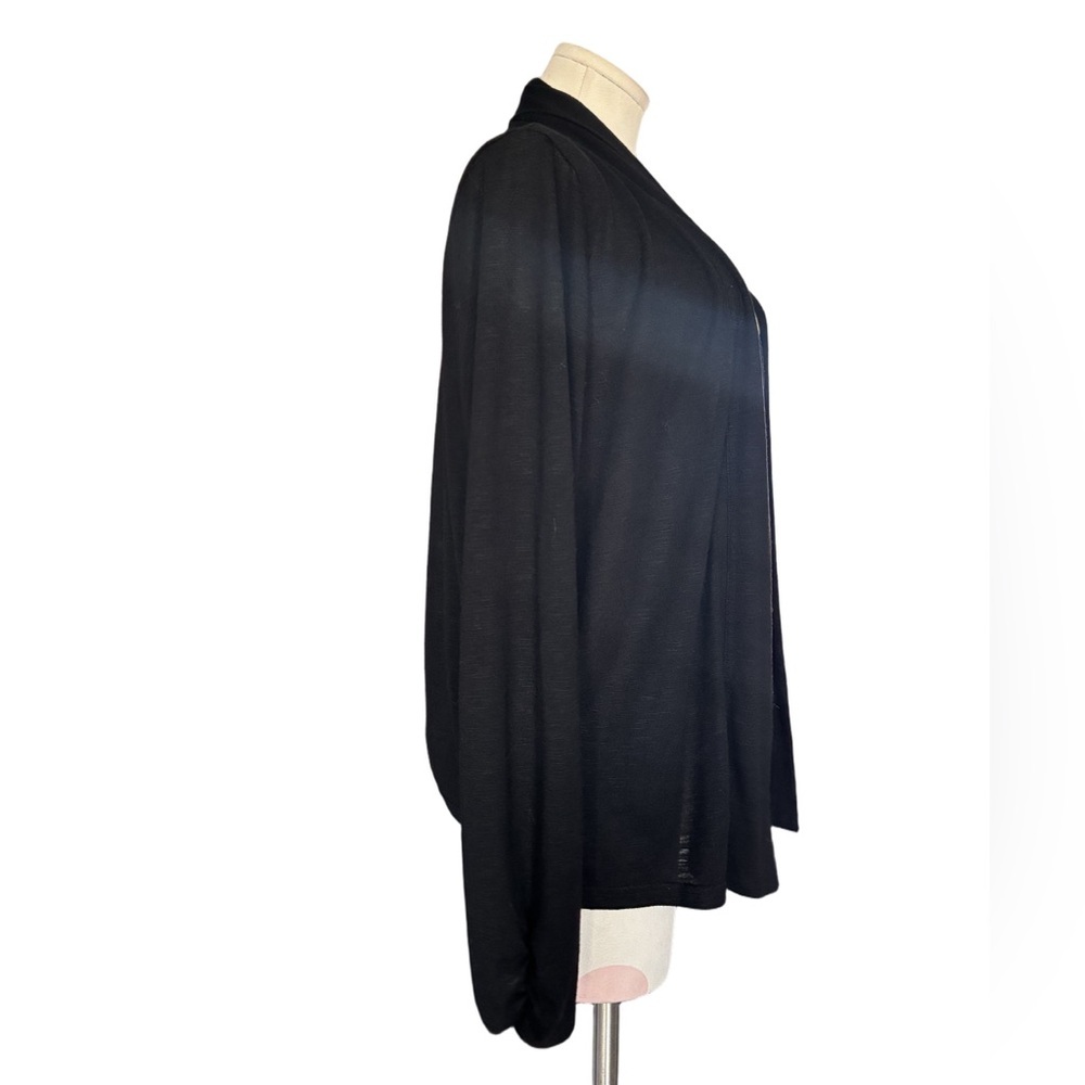 Minimalist Classic Layering – Calvin Klein Black Open Front Cardigan – XL - Picture 2 of 5
